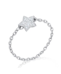 Shinning Star Silver Chain Ring NSR-3179